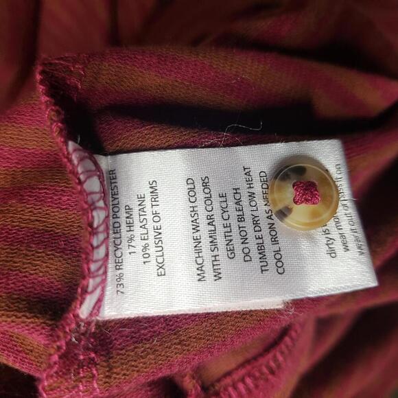 NWT Toad & Co. Women's Sz Piru Henley Hemp Blend Dress Prickly Pear Stripe(1750) - Picture 7 of 7